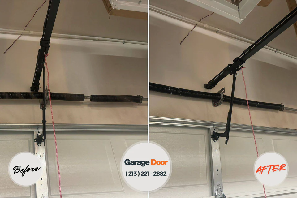 Before and after: garage door repair Ellport, PA